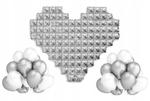 Zestaw balony białe srebrne ściana balonowa serce w sklepie internetowym nasze ledy