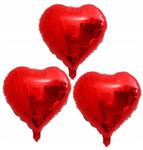 BALON foliowy czerwone serca serduszka 3szt 45 cm w sklepie internetowym nasze ledy