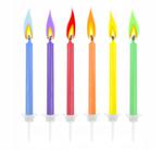 Świeczki urodzinowe kolorowe płomienie tort 6 szt w sklepie internetowym nasze ledy