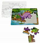 Puzzle kolorowanka dinozaury 12x8,5 cm 12 el 2 szt w sklepie internetowym nasze ledy