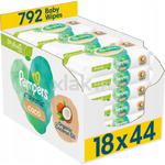 Chusteczki nawilżane PAMPERS Harmonie Coconut 18 x 44 szt. w sklepie internetowym Xlak.pl