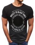 T-shirt męski z nadrukiem czarny (rx1942) - Czarny w sklepie internetowym Dstreet.pl
