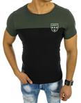 T-shirt męski zielono-czarny (rx2065) - Czarny w sklepie internetowym Dstreet.pl