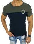 T-shirt męski zielono-granatowy (rx2066) - Granatowy w sklepie internetowym Dstreet.pl