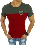 T-shirt męski zielono-bordowy (rx2068) - Bordowy w sklepie internetowym Dstreet.pl