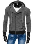 Bluza męska z kapturem rozpinana antracytowa (bx2275) - Antracytowy w sklepie internetowym Dstreet.pl