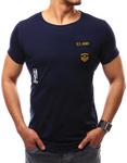 T-shirt męski z naszywkami granatowy (rx2076) - Granatowy w sklepie internetowym Dstreet.pl