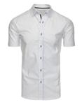 Koszula męska elegancka we wzory z krótkim rękawem biała (kx0767) - Biały w sklepie internetowym Dstreet.pl