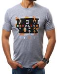 T-shirt męski z nadrukiem szary (rx2319) - Szary w sklepie internetowym Dstreet.pl