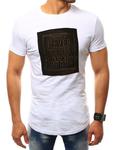 T-shirt męski z naszywką biały (rx2410) - Biały w sklepie internetowym Dstreet.pl