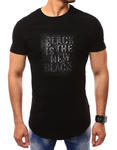 T-shirt męski z naszywką czarny (rx2411) - Czarny w sklepie internetowym Dstreet.pl