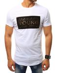 T-shirt męski z naszywką biały (rx2415) - Biały w sklepie internetowym Dstreet.pl