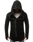 Bluza męska z kapturem rozpinana czarna (bx2335) - Czarny w sklepie internetowym Dstreet.pl