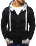 Bluza męska z kapturem rozpinana czarna (bx3019) - Czarny w sklepie internetowym Dstreet.pl