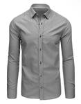 Elegancka koszula męska w krateczkę szara z długim rękawem (dx1369) w sklepie internetowym Dstreet.pl