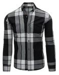 Czarno-biała koszula męska w kratę (dx1161) - Czarny w sklepie internetowym Dstreet.pl