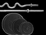 Zestaw 50kg (2x10, 2x5, 2x2,5) Obciążenie bitumiczne 29mm + 2 gryfy w sklepie internetowym Platinum Fitness 