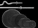 Zestaw 75kg (2x10, 4x5, 4x,2,5, 8x1,25) Obciążenie bitumiczne 29mm + 2 gryfy w sklepie internetowym Platinum Fitness 