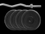 Zestaw obciążenie żeliwne pełne 26kg (4x5kg) 29mm + Gryf lekko łamany w sklepie internetowym Platinum Fitness 