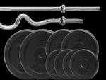 Zestaw obciążenie żeliwne pełne 56kg (2x10kg, 2x5kg, 4x2,5kg) 29mm + 2 Gryfy w sklepie internetowym Platinum Fitness 
