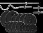 Zestaw obciążenie żeliwne pełne 75kg (2x10kg, 4x5kg, 4x2,5kg, 4x1,25kg) 29mm + 4 Gryfy w sklepie internetowym Platinum Fitness 