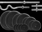 Zestaw obciążenie żeliwne 100kg (2x20kg, 2x10kg, 2x5kg, 2x2,5kg, 4x1,25kg) 29mm + 4 Gryfy w sklepie internetowym Platinum Fitness 