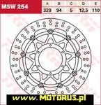 TRW LUCAS MSW254 Przód motocyklowa tarcza hamulcowa Honda CBR1000RR 06-07. VTR1000SP1 00-01, SP2 02-06 TRW LUCAS MSW254 Przód motocyklowa tarcza hamulcowa Honda CBR1000RR 06-07. VTR1000SP1 00-01, SP2 w sklepie internetowym Motorus.pl