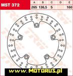 TRW LUCAS tarcza hamulcowa TYŁ BMW F650/700/800GS/R/S/GT 08-, R1200GS/ADV/HP2/R-NINE T/RT/R 05-13, K1200R/S 05-09, K1300R/S 09-15 TRW MST372 tarcza hamulcowa TYŁ BMW F650/700/800GS/R/S/GT 08 w sklepie internetowym Motorus.pl