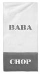 Ręcznik Baba-Chop 80x160 biały szary na prezent gadżet dla pary kąpielowy w sklepie internetowym Madley