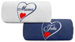 Komplet małych ręczników 50x100 haft Mama i Tata w sercu w sklepie internetowym sklep.pat15.net