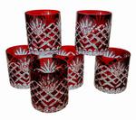 Rubinowe kryształowe szklanki do whisky 280ml Ananas 6 sztuk w sklepie internetowym Marika