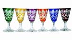 Kolorowe kryształowe kieliszki do wódki 40 ml Krata Oliwka 6 sztuk w sklepie internetowym Marika