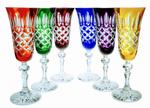Kolorowe kryształowe kieliszki do szampana 150ml Krata Oliwka 6 sztuk w sklepie internetowym Marika