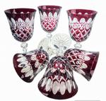 Rubinowe kryształowe kieliszki do wina 220ml Krata Oliwka 6 sztuk w sklepie internetowym Marika