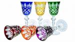 Kolorowe kryształowe kieliszki do likieru 60ml Krata Oliwka 6 sztuk w sklepie internetowym Marika