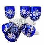 Kobaltowe kryształowe kieliszki do wina 240ml Ananas 6 sztuk w sklepie internetowym Marika