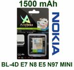 BATERIA NOKIA BL-4D / BL4D / Li-Ion / 1500mAh / zamiennik Andida: E5 ; E7 ; N8 ; N97 mini ; BL-4D ; E7-00 w sklepie internetowym Batteryworld.eu