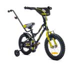 Sun baby Rowerek dla chłopca 14 cali Tiger Bike z pchaczem czarno - żółto - szary w sklepie internetowym Malutek