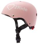 Sun baby Kask rowerowy HEART BIKE Love 2 RIDE rozm. S 50-54cm Powder Pink lampka LED klips magnetycz w sklepie internetowym Malutek