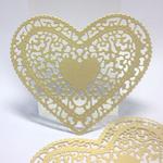 Scrapki HEART - 9x8 cm metallic champagne gold (220gr ) -1 szt w sklepie internetowym Image-Arte