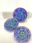 Guzik szklany 27 mm FLOWER dichroic Blue,violet/ gold - 1 szt w sklepie internetowym Image-Arte