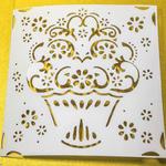 Baza kartki "Ażurowy kosz kwiatów" wytłaczany: 15x15 cm biały w sklepie internetowym Image-Arte