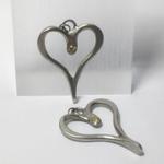 Element ozdobny - zawieszka serce z kryształkiem zitron 33x45mm stare srebro 1 szt w sklepie internetowym Image-Arte