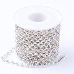 Taśma z kryształkami 3mm crystal AB / silver (gęsta) - 25cm w sklepie internetowym Image-Arte