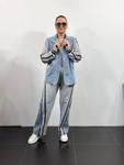 Roberta Biagi jeansowo-szary dres z ozdobnymi kieszeniami w sklepie internetowym Dags.pl