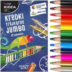 Kredki ołówkowe trójkątne grube 12 kolorów KIDEA (KTG12KA) w sklepie internetowym Tornistry.com.pl