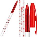 Długopis w gwiazdki 0,5 mm TOMA, czerwony (TO-059-35) w sklepie internetowym Tornistry.com.pl