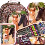 ZESTAW 4 el. Plecak szkolny I Love Horses KONIE (PL15BKO24SET4CZ) w sklepie internetowym Tornistry.com.pl
