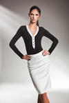 Elegancka klasyczna spódnica OŁÓWEK - ecry - SP09 w sklepie internetowym LadyStyle