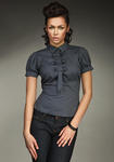 Koszula z uroczymi kokardkami szary - K27 w sklepie internetowym LadyStyle